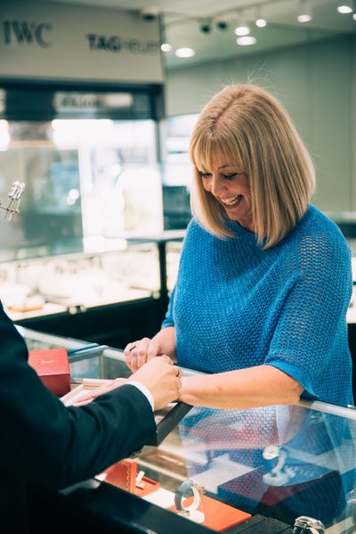 Customer buying diamond
